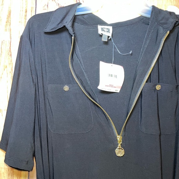 Anne Klein Size 10 Black Dress with gold accents NWT - Picture 3 of 7